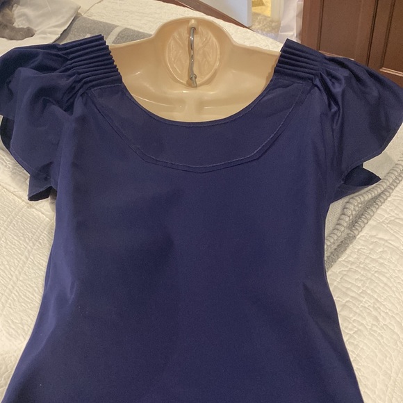 DIANE VON FÜRSTENBERG COTTON NAVY GORGEOUS TOP - Picture 8 of 13